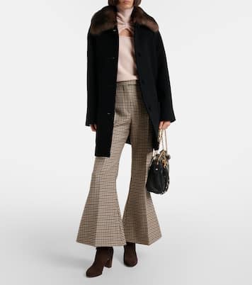 Cropped-Hose aus Schurwolle mit Hahnentrittmuster | Valentino