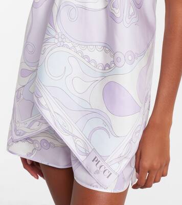 Top Orchidee aus Seiden-Twill | Pucci