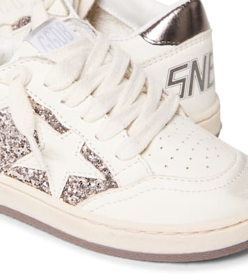 Ball Star glitter leather sneakers | Golden Goose Kids