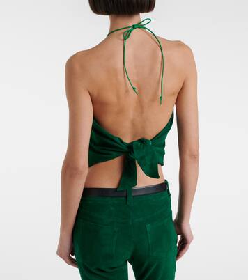 Rosie 홀터넥 스웨이드 탑 | Stouls