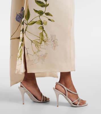 Draped floral silk cocktail dress | Monique Lhuillier