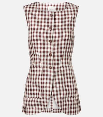 Romeo gingham linen vest  | Posse
