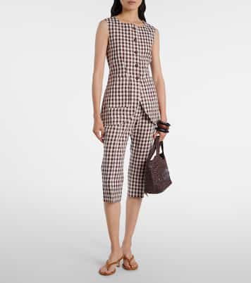 Romeo gingham linen vest  | Posse