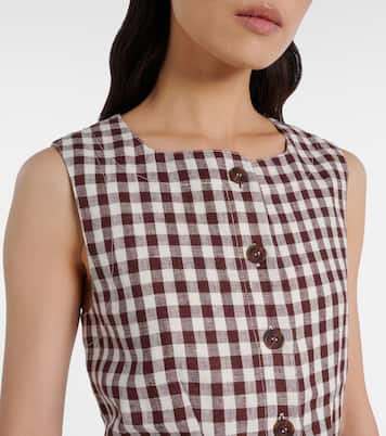 Romeo gingham linen vest  | Posse