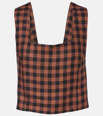 Top en lin à carreaux | Asceno
