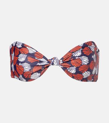 Knotted printed bandeau bikini top | Same