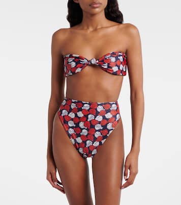 Knotted printed bandeau bikini top | Same