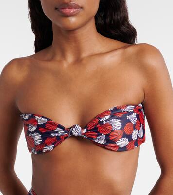 Knotted printed bandeau bikini top | Same