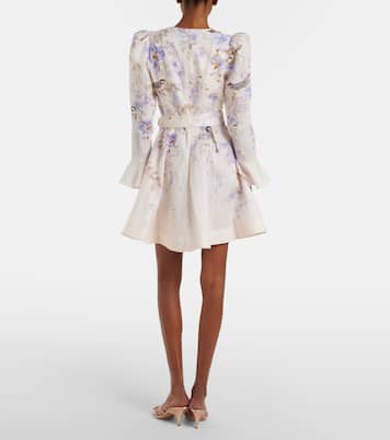 Luna floral linen minidress | Zimmermann