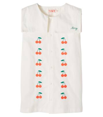 Vestido Cherries de sarga de algodón | Tinycottons