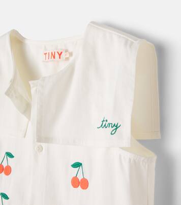 Vestido Cherries de sarga de algodón | Tinycottons