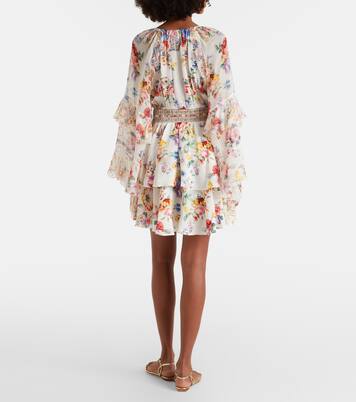 Embellished floral ruffled silk minidress | Camilla