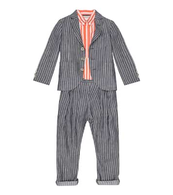 Camisa de algodón a rayas | Brunello Cucinelli Kids