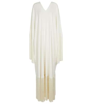 Fringed silk gown | Oscar de la Renta