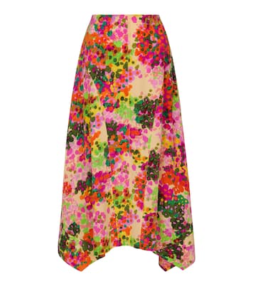 Falda midi Naya de seda floral | Stella McCartney