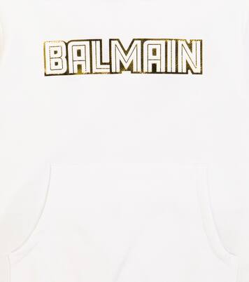 Logo cotton-jersey hoodie | Balmain Kids