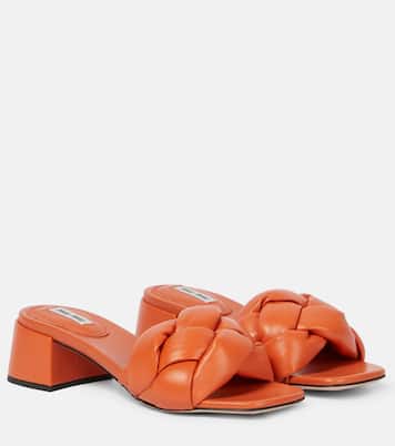 Pantoletten aus Leder | Miu Miu