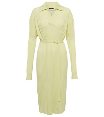 Ribbed-knit wool polo midi dress | Joseph