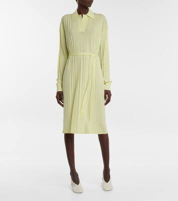 Ribbed-knit wool polo midi dress | Joseph