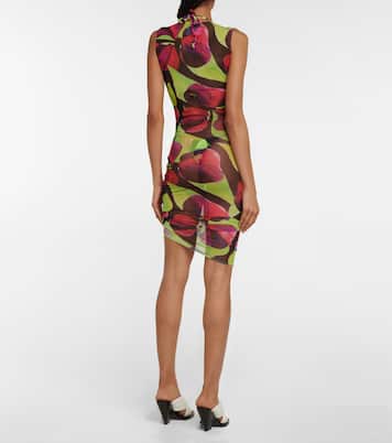 Printed ruched minidress | Louisa Ballou