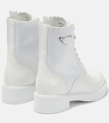 Botines Chocolate con ribetes de piel | Prada