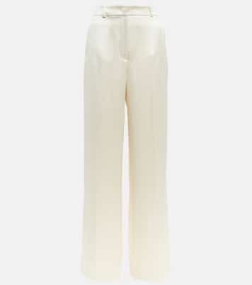 High-rise wide-leg silk pants | Loro Piana