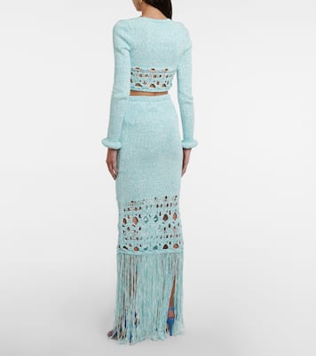 Open-knit cotton-blend crop top | Christopher Esber