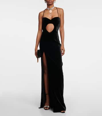 Abito lungo in velluto con cut-out | Alessandra Rich