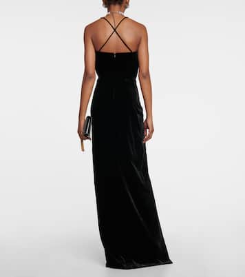 Abito lungo in velluto con cut-out | Alessandra Rich