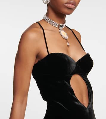 Abito lungo in velluto con cut-out | Alessandra Rich