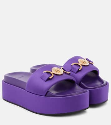 Plateau-Pantoletten Medusa Biggie aus Satin | Versace