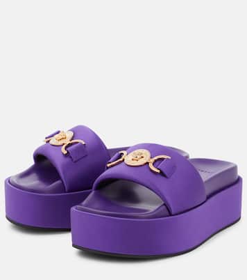 Plateau-Pantoletten Medusa Biggie aus Satin | Versace