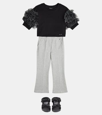 Pantalones flared en mezcla de algodón | Monnalisa