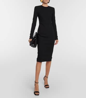 Abito midi in crêpe di lana | Victoria Beckham