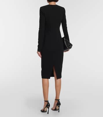 Abito midi in crêpe di lana | Victoria Beckham