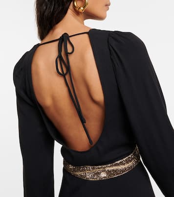Vestido midi Elena de crepé adornado | Rixo