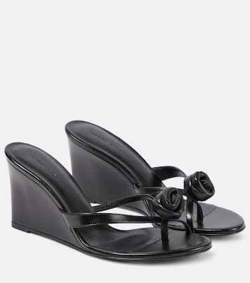 Mules compensées en cuir à fleurs | Magda Butrym