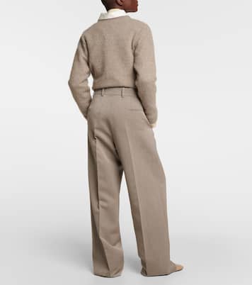 Pantaloni a gamba larga Roan in lana | The Row