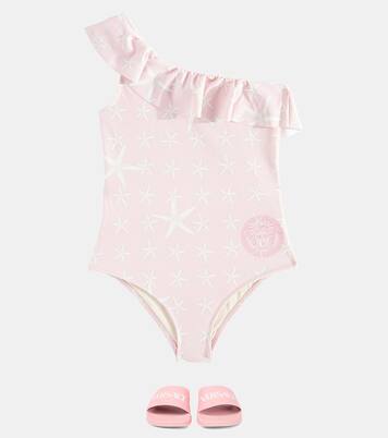 Stella Marina ruffled one-shoulder swimsuit | Versace Kids