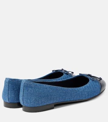 Embellished leather-trimmed ballet flats | Tory Burch