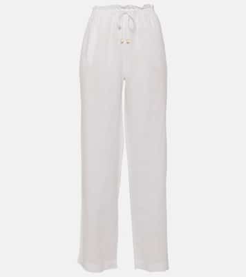 Pantalon ample White Bay en lin | Heidi Klein