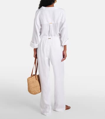 Pantalon ample White Bay en lin | Heidi Klein