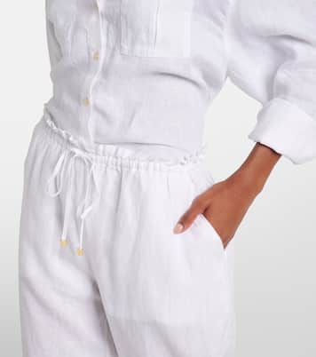 Pantalon ample White Bay en lin | Heidi Klein