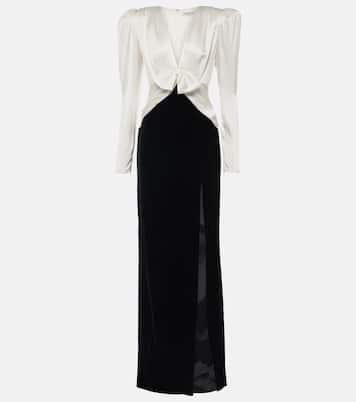 Maxikleid aus Satin und Samt | Alessandra Rich