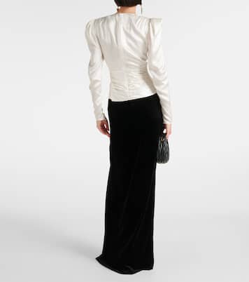 Maxikleid aus Satin und Samt | Alessandra Rich