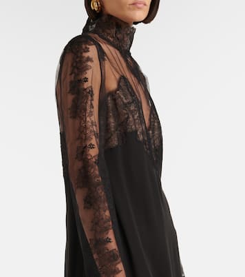 Abito midi in georgette con pizzo | Valentino