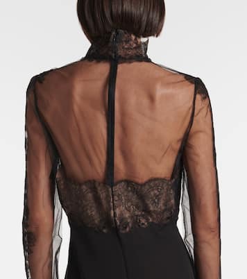 Abito midi in georgette con pizzo | Valentino