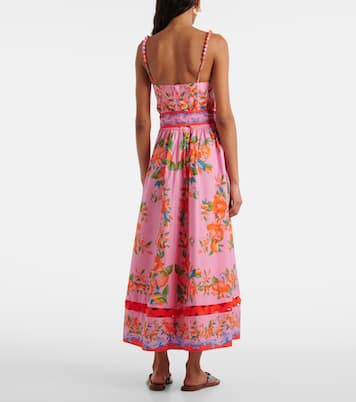 Vestido midi Sicily Flowers de algodón | Farm Rio