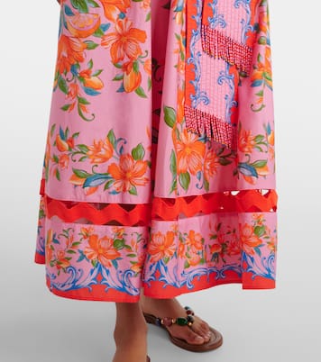 Vestido midi Sicily Flowers de algodón | Farm Rio
