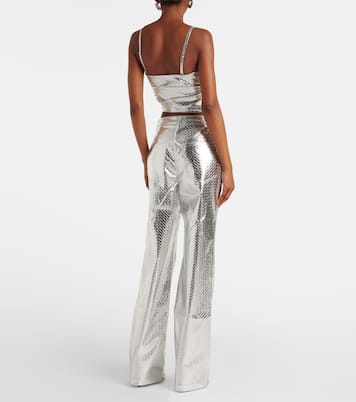 Metallic-effect draped top | Rotate